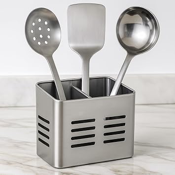 LS Kitchen - Cutlery Drainer - Stainless Steel Cutlery Holder - Kitchen Utensil Holder