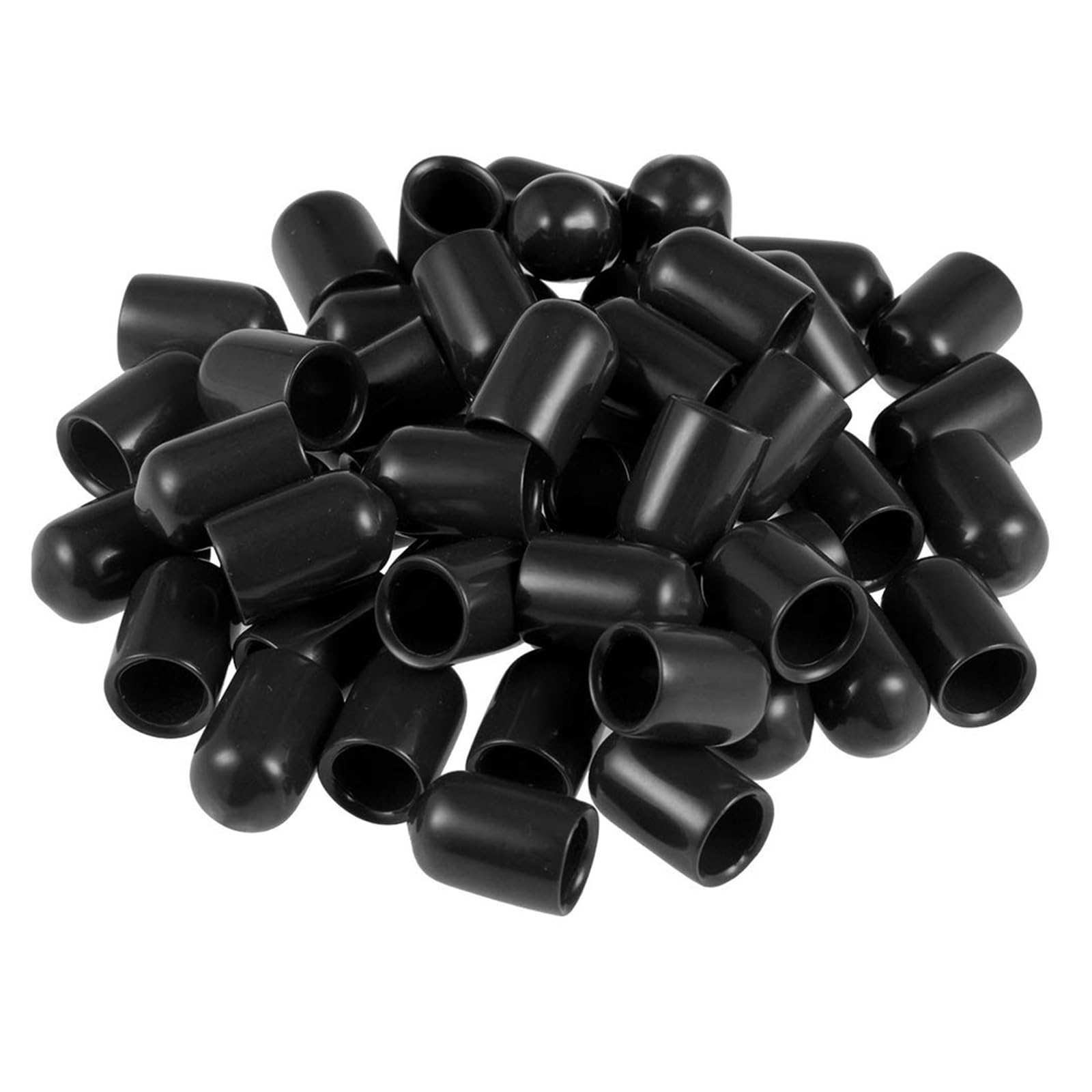 ROWORKX 8mm Rubber End Caps for Metal Rods, Screws, Furniture Tips 50pcs
