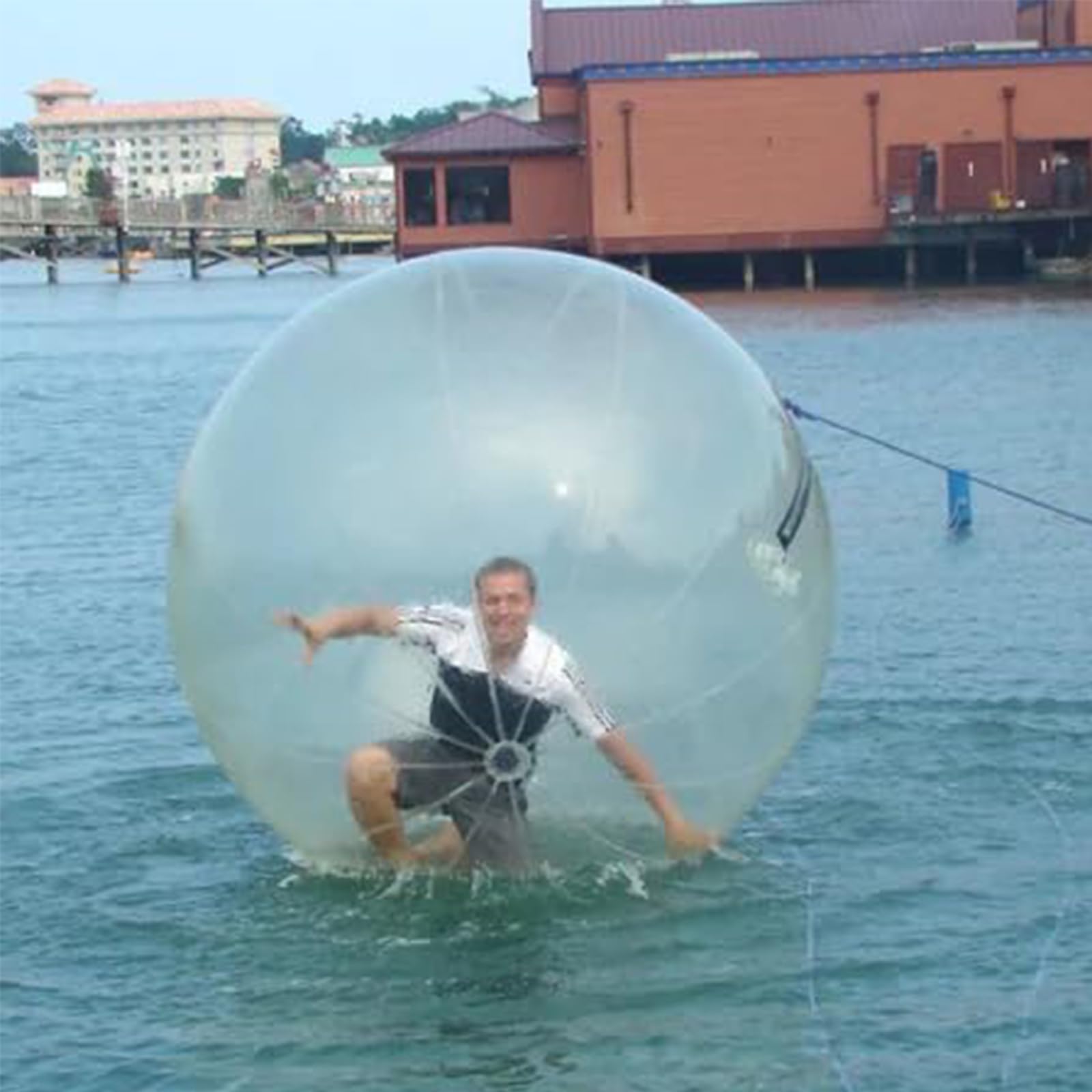 Inflatable Water Walking Ball with Electric Air Pump for Pool and Lake Fun, Clear Zorb Ball for Walking and Rolling on Water