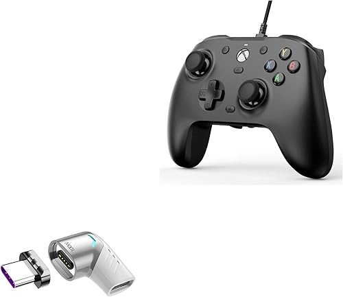 Miniatura 1 de BoxWave Adaptador compatible con GameSir G7 SE  MagnetoSnap PD adaptador de ángulo, adaptador de carga de ángulo PD magnético protector de