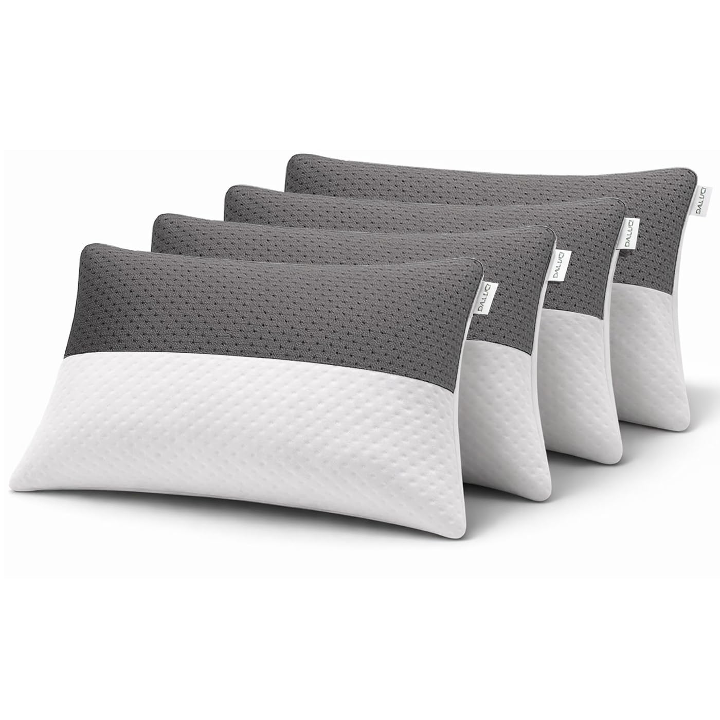DALUCI Comfort Soft Sleeping Pillow – Set of 4 | Fluffy Microfiber Fill | Medium Firm Support | Hypoallergenic & Machine Washable | Ideal for Side, Back & Stomach Sleepers | 40 x 60 cm-image-4
