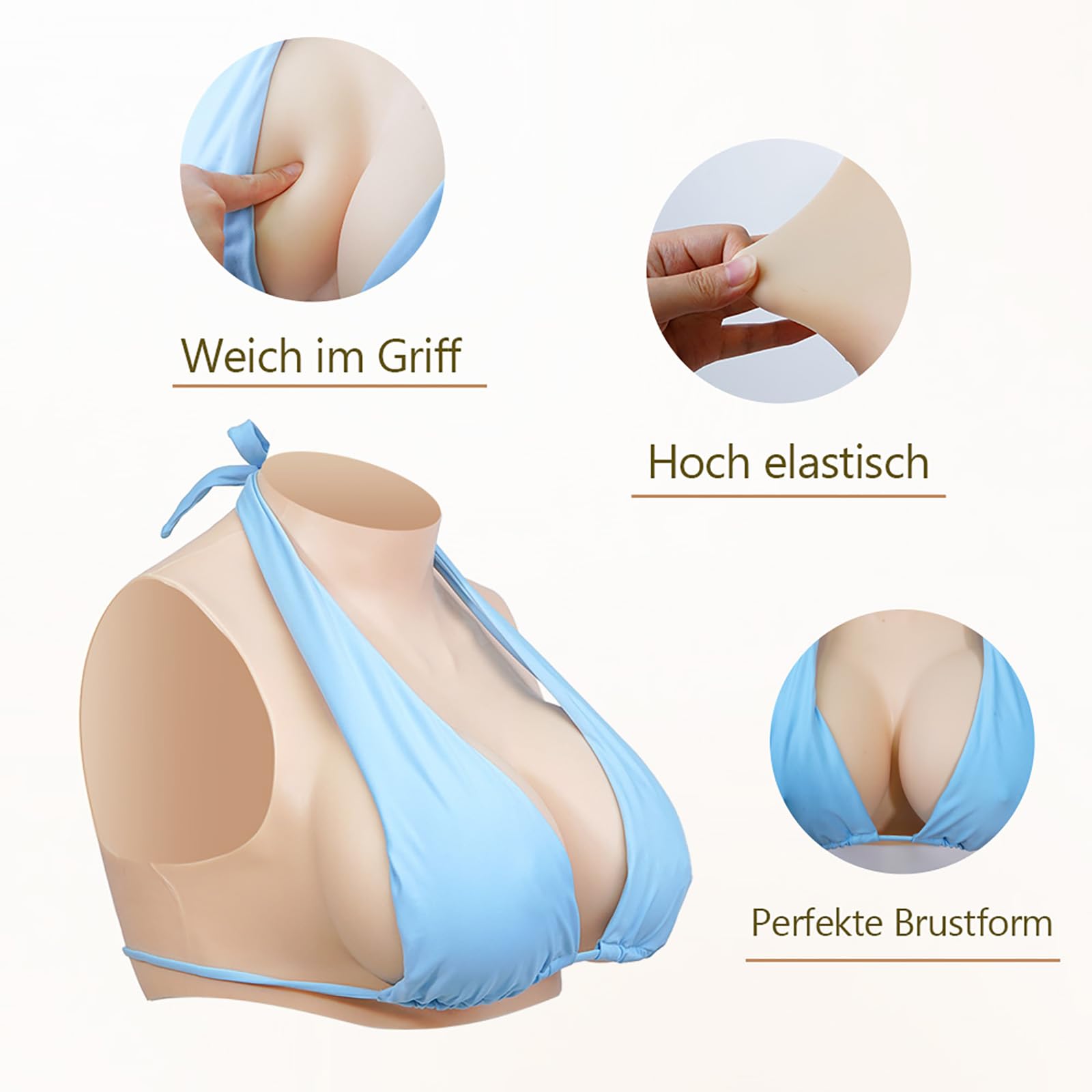 Silikon Brustplatte Weiche Brustform für Crossdresser, Transfrauen & Drag Queen Kostüme, hautfreundliches Cosplay-Accessoire