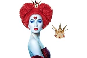 Probeauty Red Curly Wigs with Crown