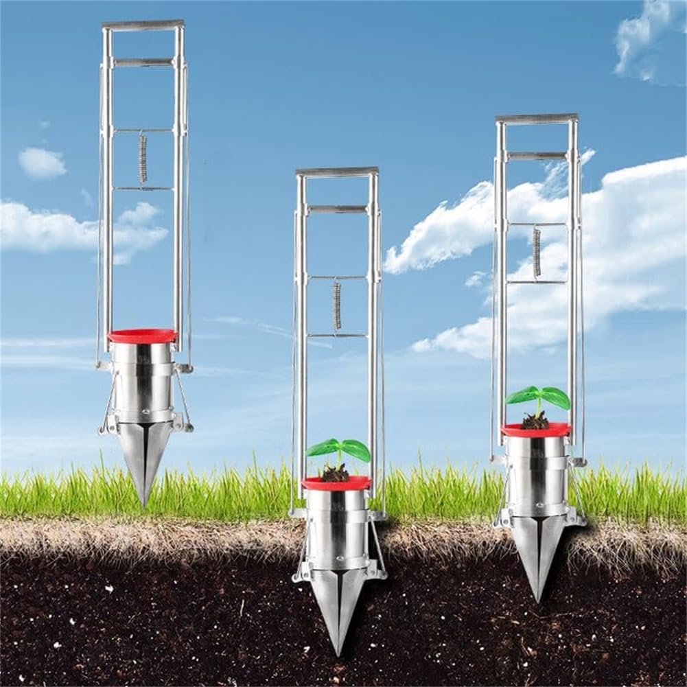 Trasplantadora de plántulas, sembradora Manual de plántulas, sembradora de bulbos, Herramienta para césped y jardín, para cavar Hoyos y Plantar Tulipanes, Lirios y narcisos.,Depth 17cm