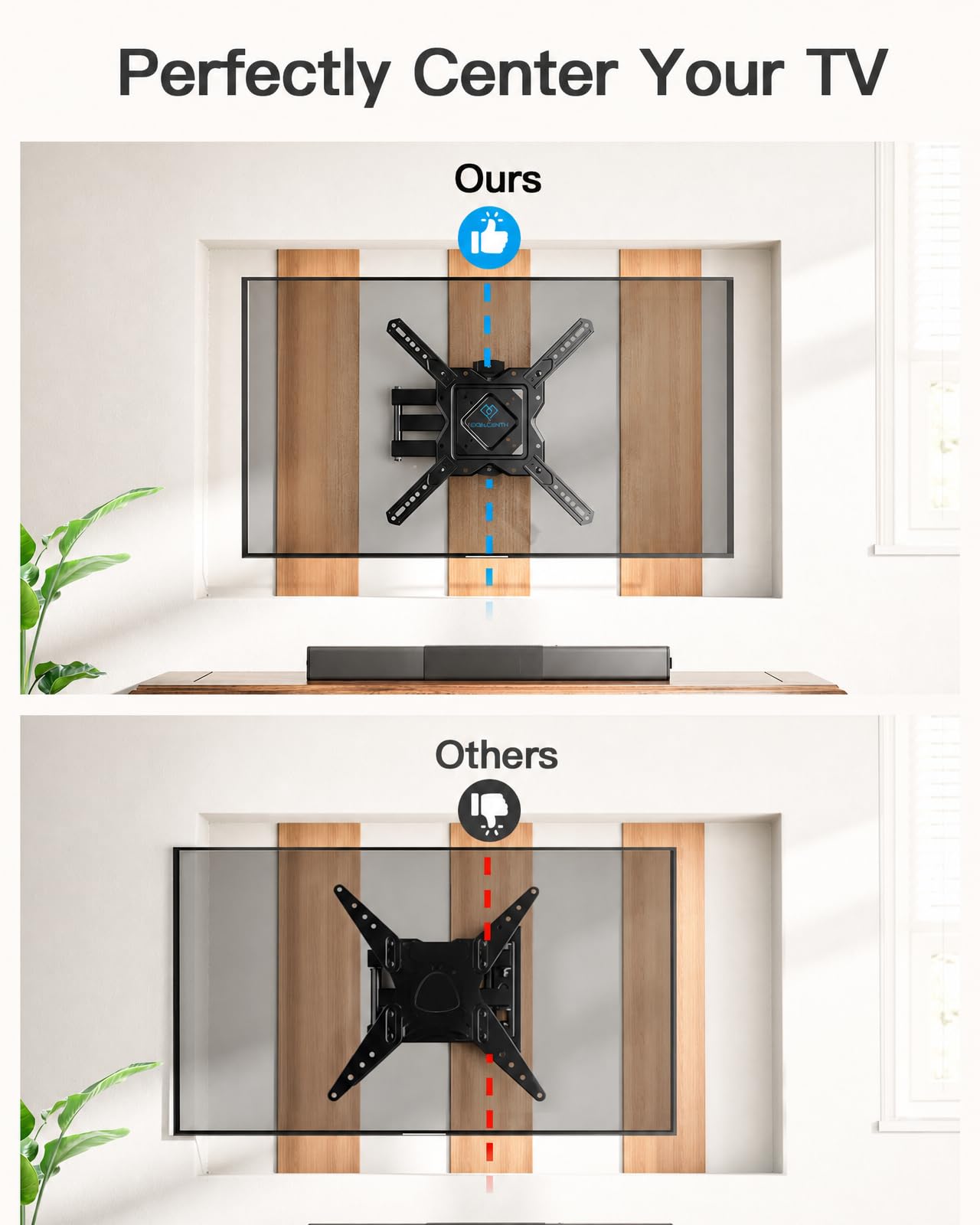 PERLESMITH Full Motion TV Wall Mount Corner for 27-60 Inch TVs — Amazon image 7