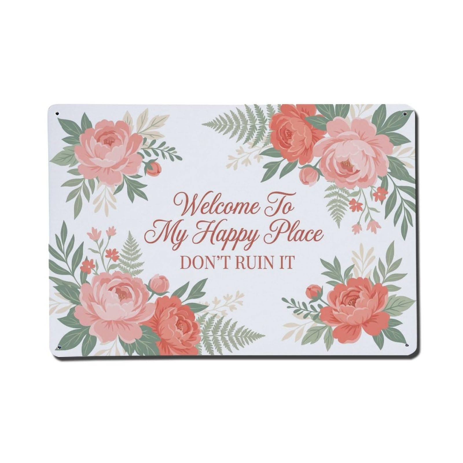 Peony Blossom Parlor Humor Metal Tin Sign Plaque Wall Decor for Cafe, Club Bar, Office, Home Garden Metal Poster 8x12Inch