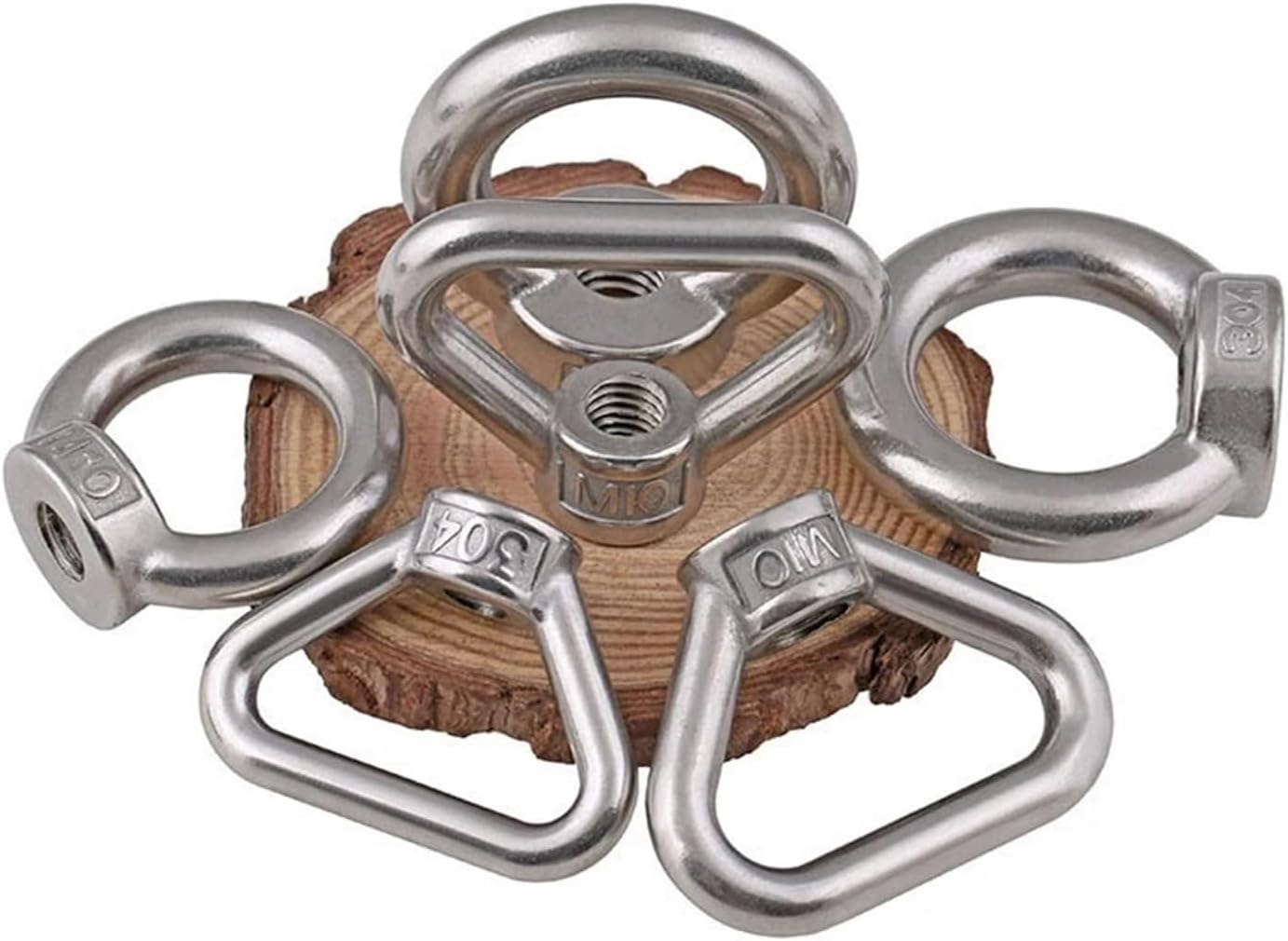 Triangle Ring nut M3-M24 304 Stainless Steel Circle/Triangle Eye Nut Marine Lifting Eye Nut Ring Nuts Loop Hole for Cable Rope Lifting (Color : Triangle, Size : M24 (1Pcs))
