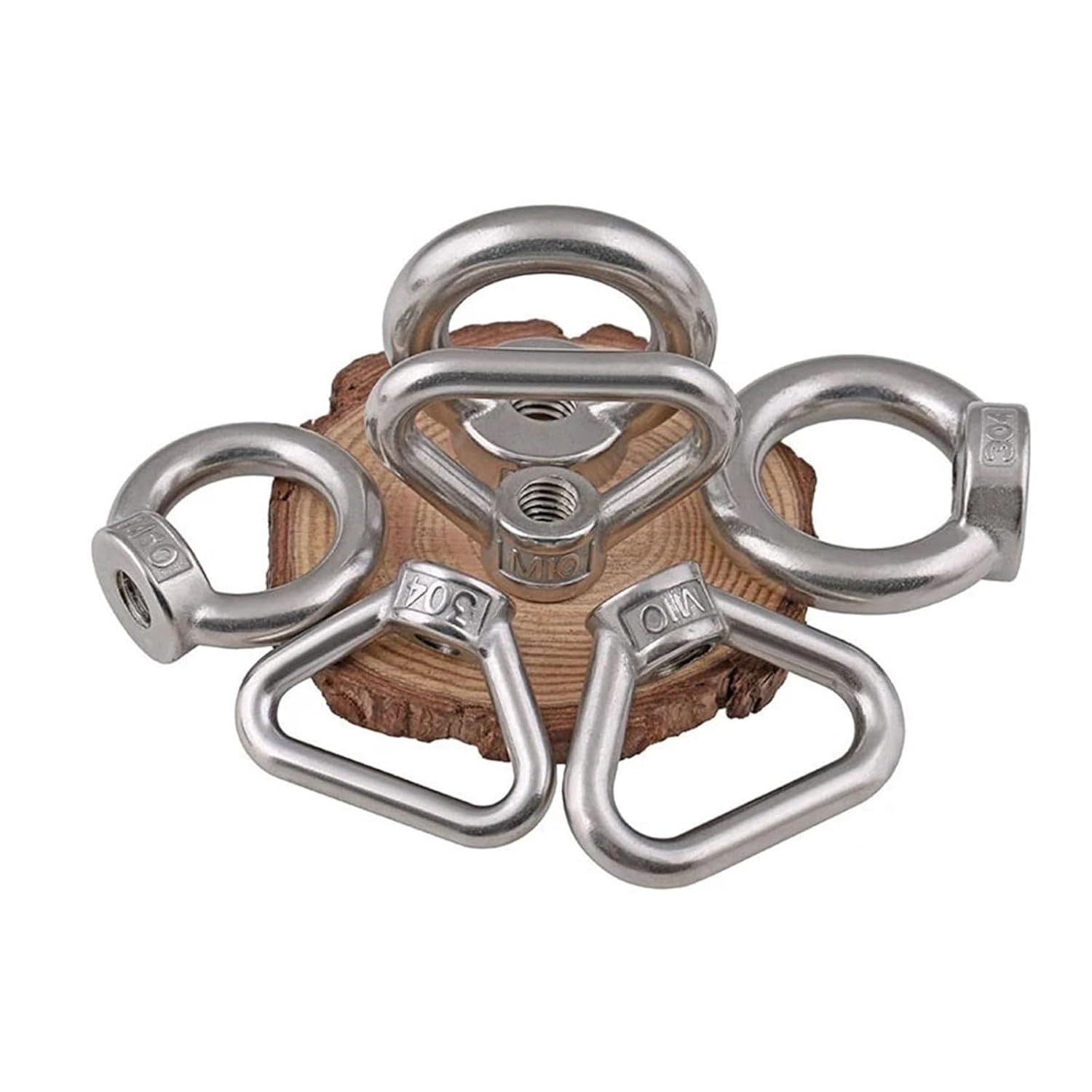 Triangle Ring Shape Lifting Eye Nut, Triangle Ring nut M3-M24 304 Stainless Steel Circle/Triangle Eye Nut Marine Lifting Eye Nut Ring Nuts Loop Hole for Cable Rope Lifting(Round,M14 (1Pcs))