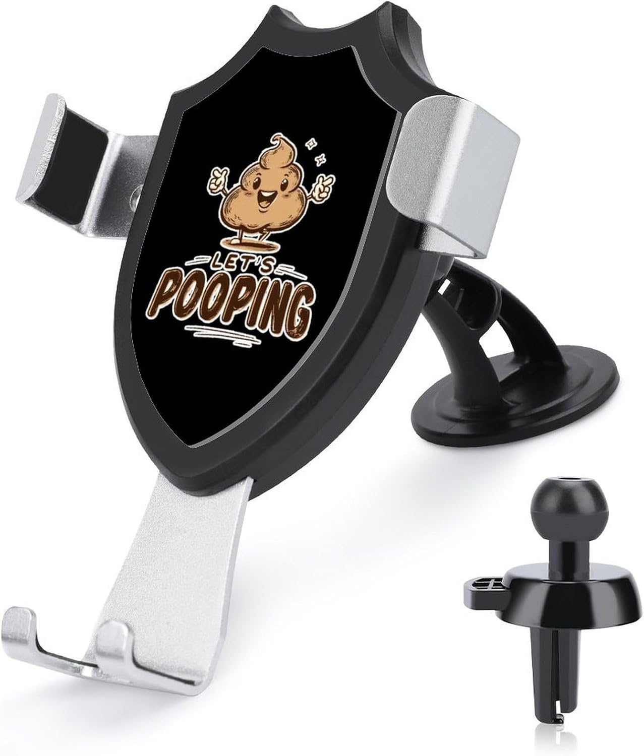 Poo Pooping Car Phone Holder Mount Adjustable Stand with Air Vent Clip