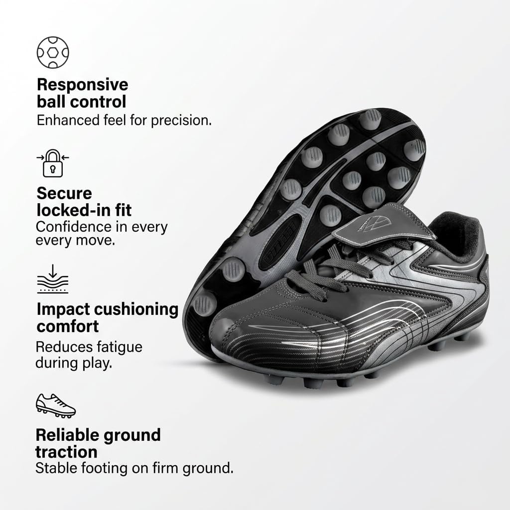 Vizari Soccer Cleats Boys Girls | Youth Firm Ground Football Shoes | Athletic Outdoor Training & Match