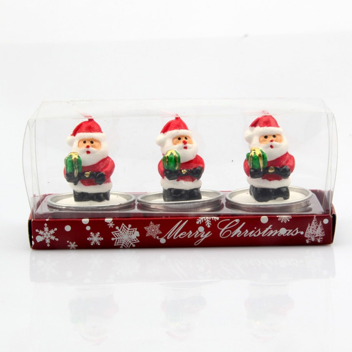 Christmas Candle Set Creative Standing Santa with Paraffin Wax 9pcs Stable Standing Snowman, and Xmas Tree Shapes Fine Craft Design Stable Standing for Room and Party Decoration