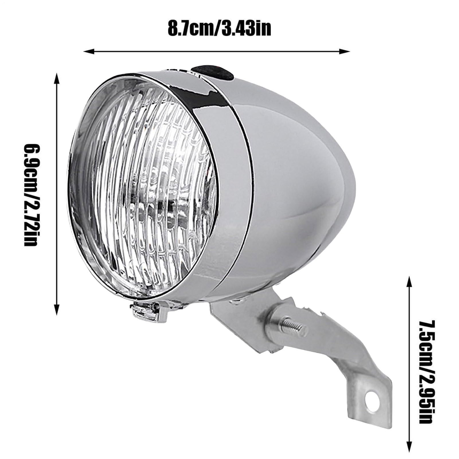 Luce Anteriore per Bici | Lampada Frontale per Bicicletta,Faro Retrò Impermeabile 3 LED Unisex per Ciclismo Notturno da Montaggio Universale a LED