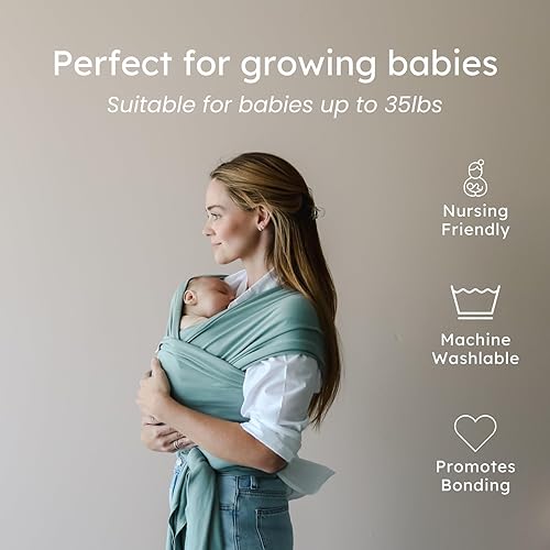 Miniatura 3 de snuggle me Fular para bebé  Portabebés manos libres, portabebés fácil de atar, portabebés con algodón orgánico, envoltura para bebés de 0 a 18 meses