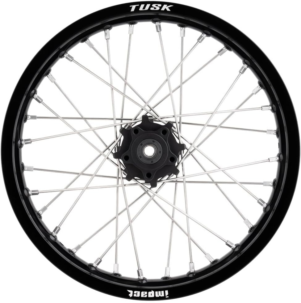 Tusk Impact Rear Complete Wheel 16 x 1.85 – Black Rim, Silver Spoke, Black Hub – Compatible with SURRON SUR-RON Light Bee X (2018–2025) & Compatiable with SEGWAY X160/X260 (2020–2022)