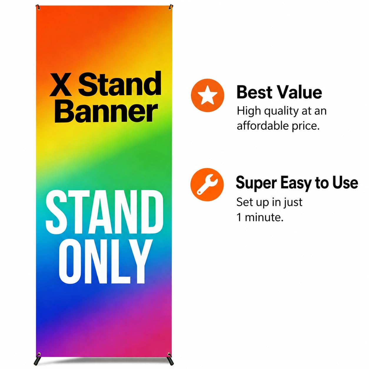 4U Media&Displays Paquete De 4 Con Bolsa Transporte (solo Soporte), 24 X 72