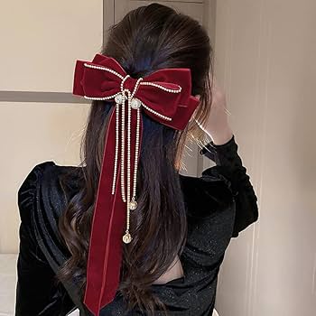 Amazon.com : Jumwrit Big Pearl Hair Bow Clip Strong Hold