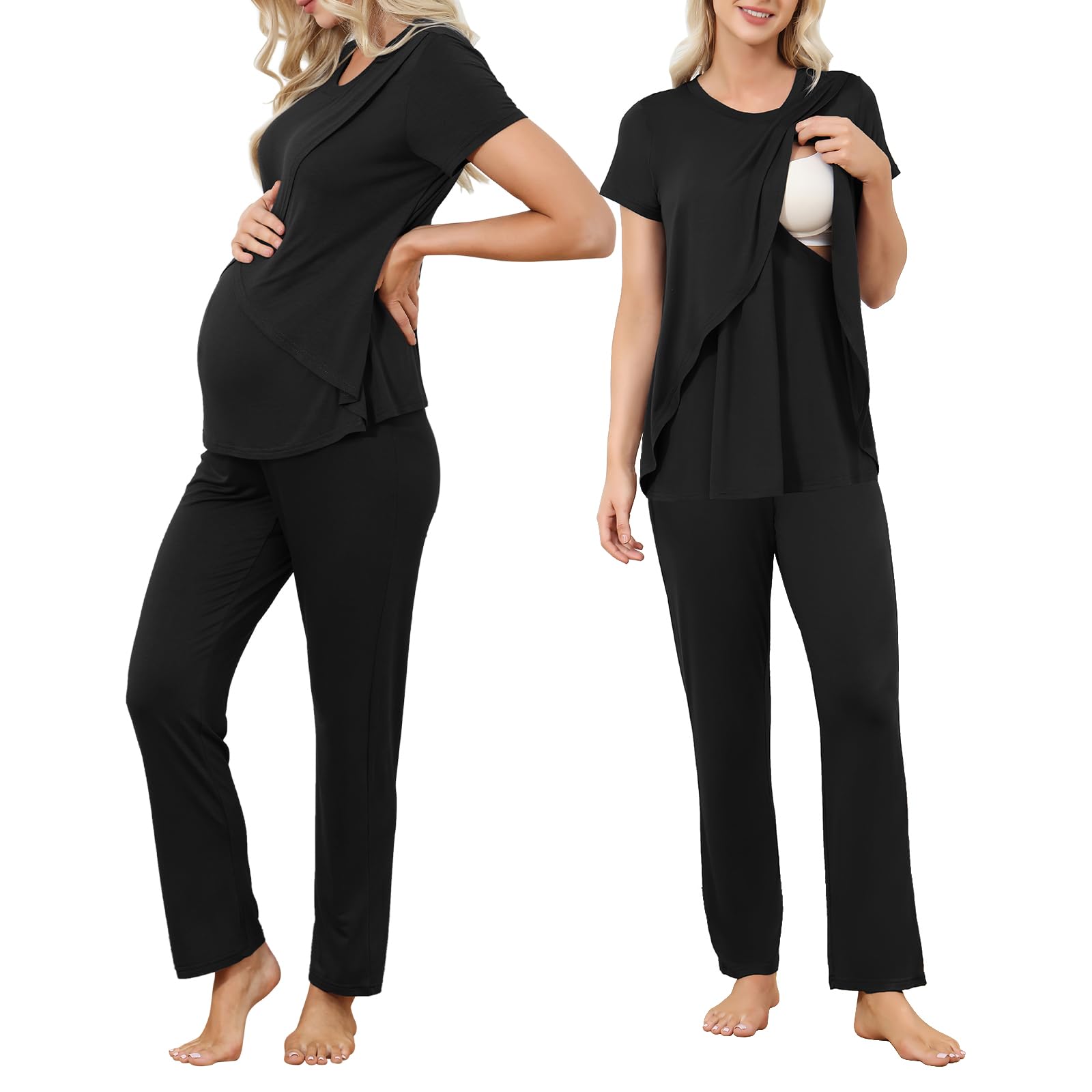 American Trends Maternity Nursing Pajama Set Breastfeeding Labor Pjs Postpartum Lounge Sets for Women Pregnancy Sleepwear