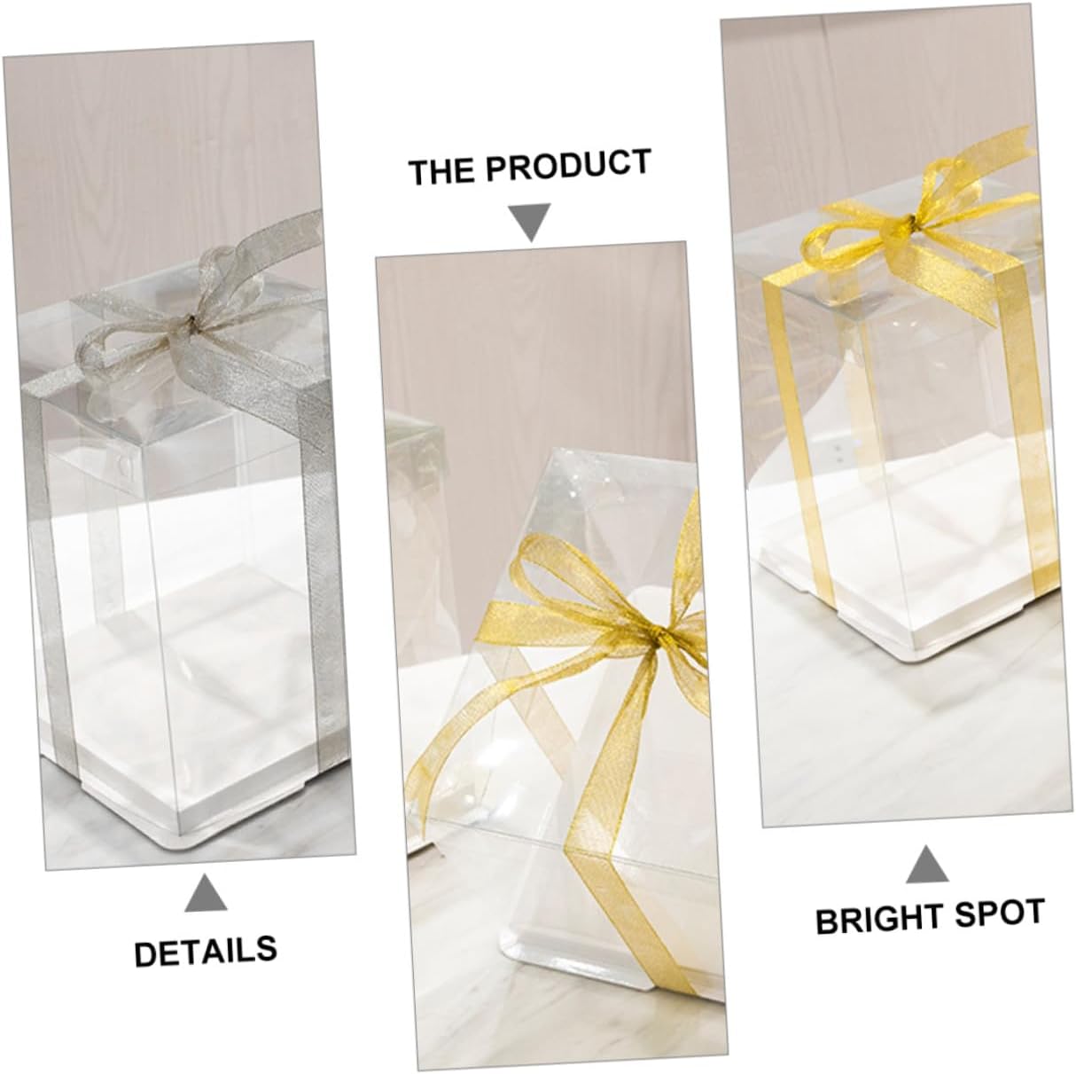 Alasum 5pcs 8-inch Cake Wrapping Boxes Single Layer Square Cake Storage Containers with Ribbon Suitable and Dessert Presentation