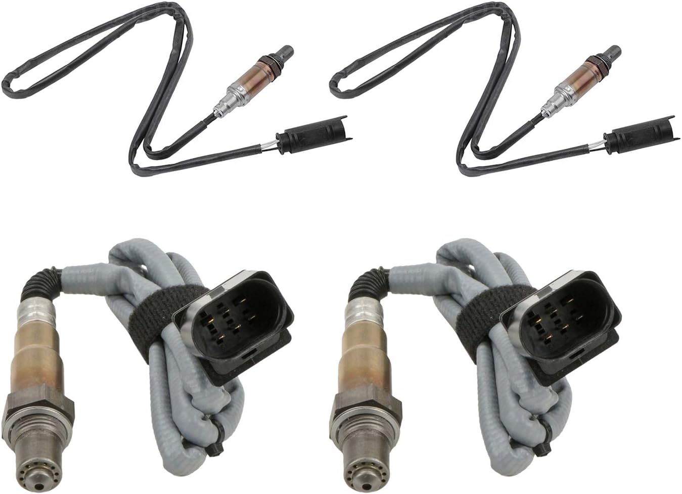 Maxfavor 2Pcs Upstream and 2Pcs Downstream Oxygen O2 Sensor Replacement for 2005 2004 2003 BMW 325I 325CI L6 2.5L Only for M56 Engine O2 Sensor 234-5134 x2 234-4473 x2