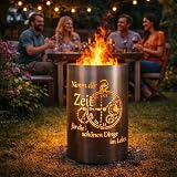 Feuertonne Feuerkorb mit Zeit Motiv - Nimm dir Zeit für die...
