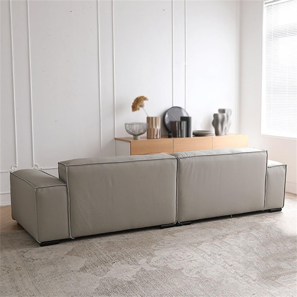 Vintage Wooden Skeleton Tofu Block Sofa Small Living Room Straight Strip Modular Combination(280 * 100 * 63CM)
