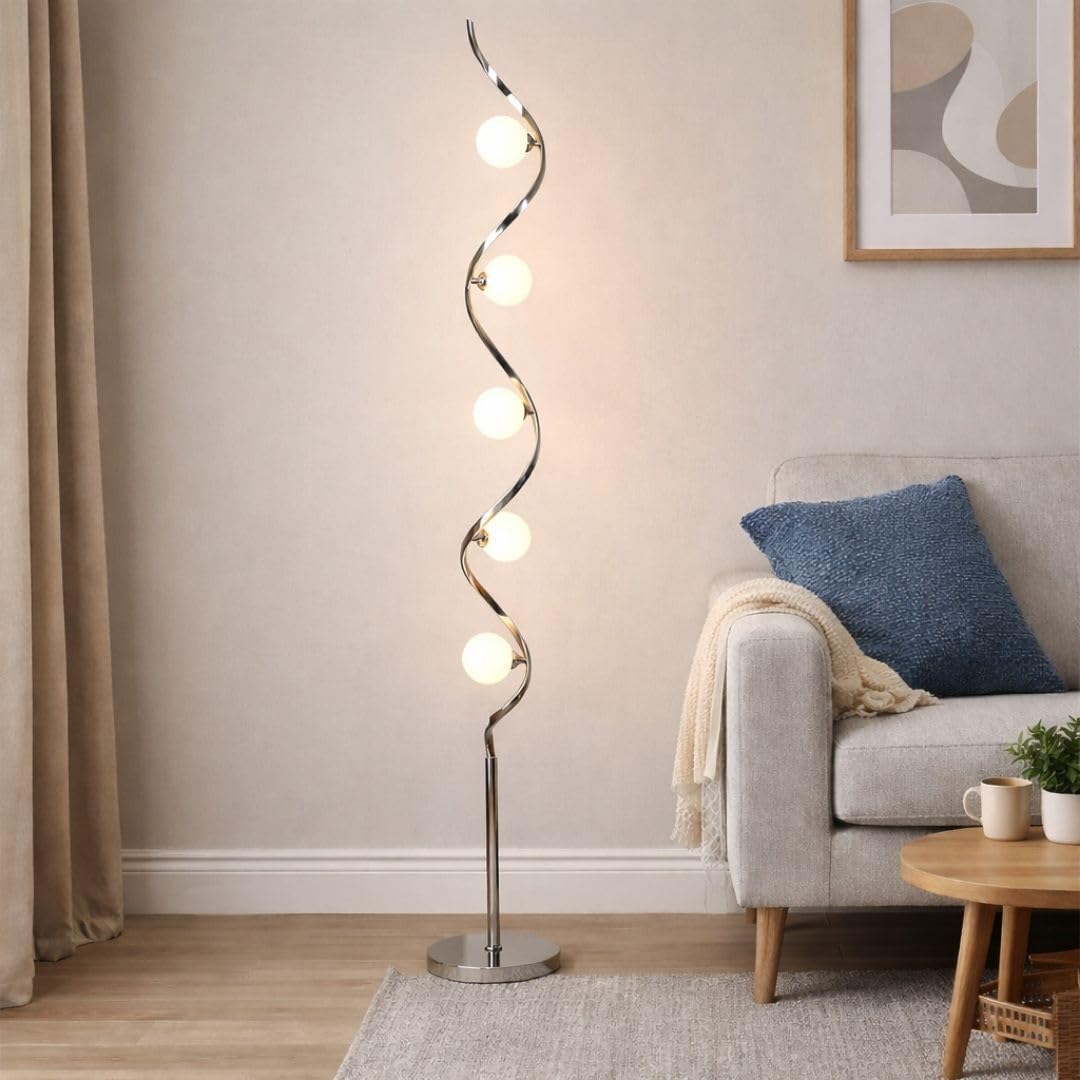 Pagazzi Lighting    Silver Bombo 5 Light Floor Lamp Polished Chrome , BrandAlley