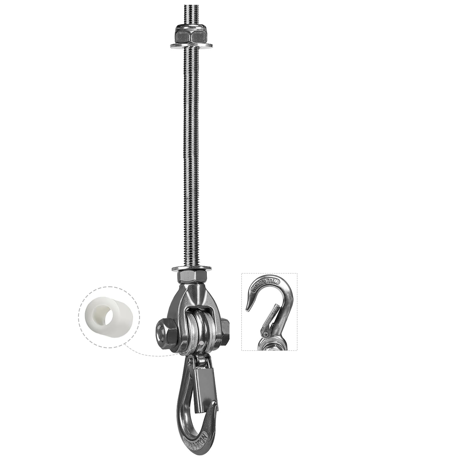 Dakzhou Heavy Duty Swing Hangers, 180° Rotatable Swing Hook, 453 kg Capacity Ceiling Mount Ceiling Hook for Wooden Beams and Concrete Ceiling for Hanging Chair, Hammock, Punch Bag — image 1