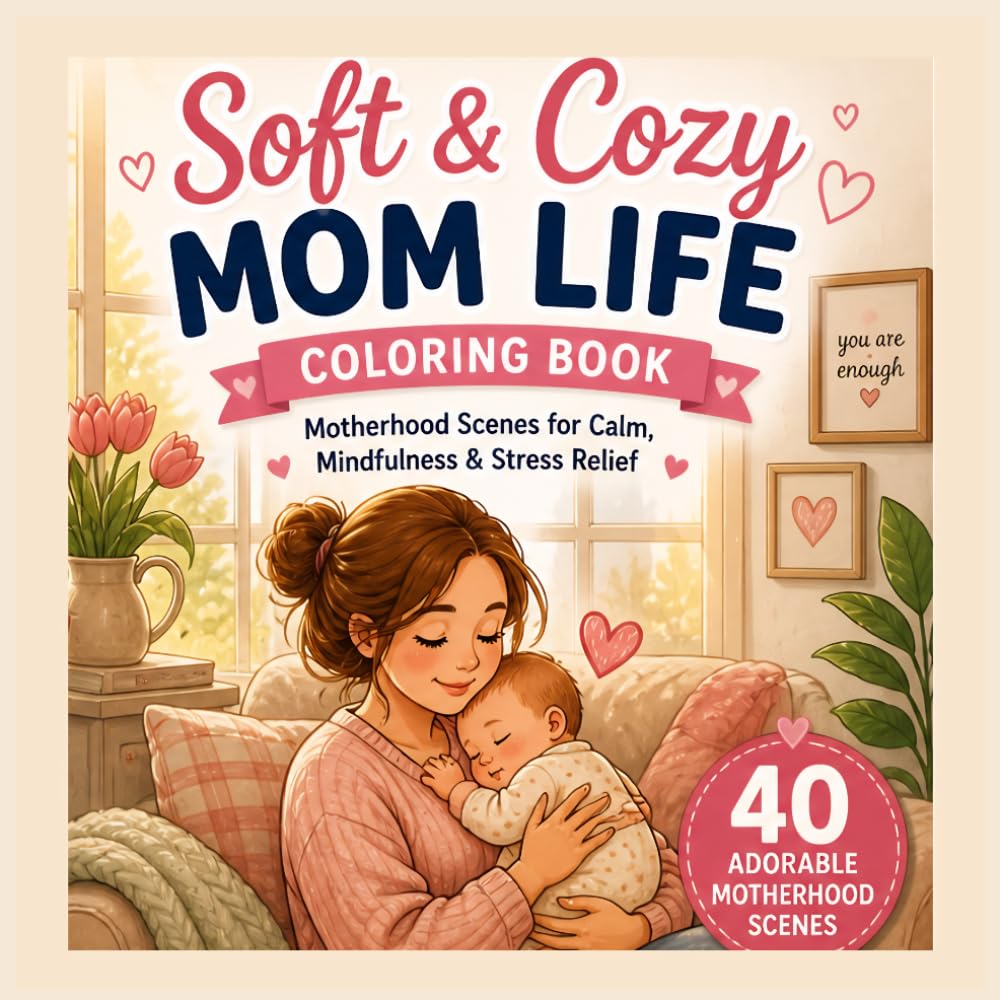 Soft & Cozy Mom Life Coloring Book: Motherhood Scenes for Calm, Mindfulness & Stress Relief