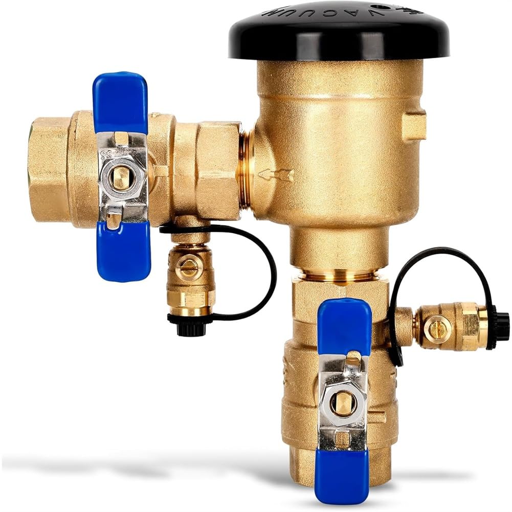 Aundhegrtt Men's Gold Brass 1" Pressure Vacuum Breaker,Max 400Psi For Sprinkler Backflow Prevention In For Non-Potable Systems For Irrigation& Industrial Applications