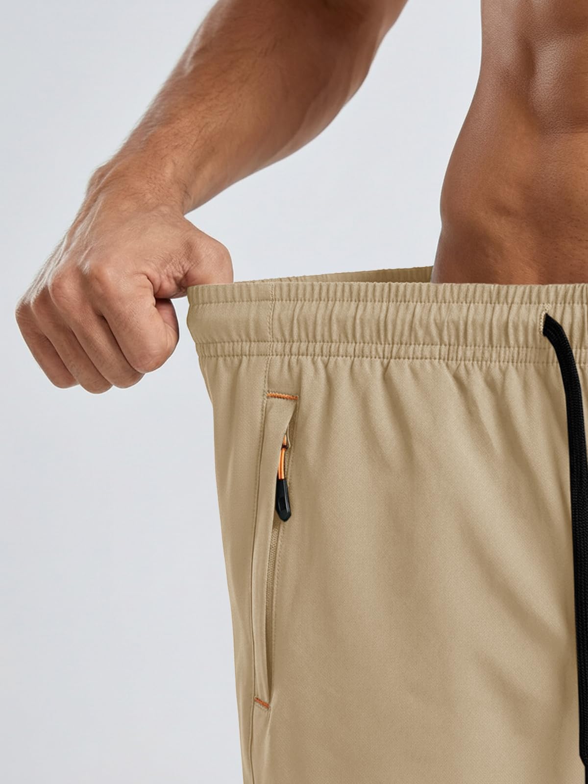 Paquete de 2 pantalones cortos deportivos para hombre, de secado rápido, ligeros, para entrenamiento, verano, casual, con bolsillos con cremallera — view 2
