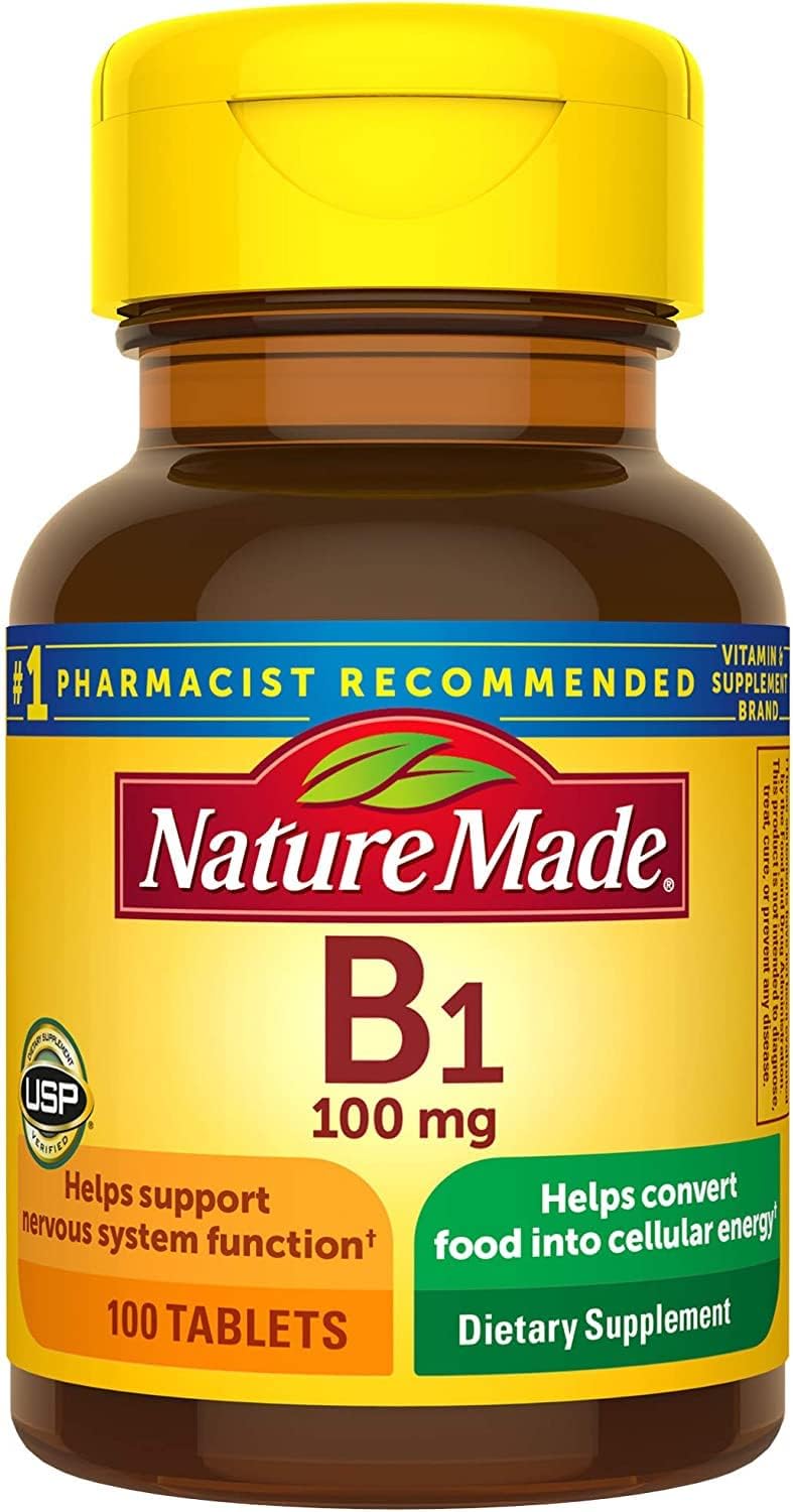 Nature Made Vitamin B-1 100 mg Tablets, 100 Tablets (Pack of 5)