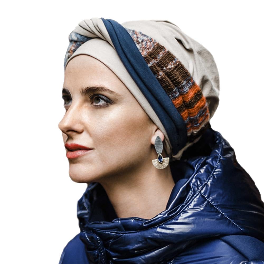 CAREBELL Turbante Oncologico Modello Elegance – Design Nordico, Bambù Morbido e Traspirante, Speciale per Chemioterapia, Alopecia e Pelle Sensibile, Comodo ed Elegante