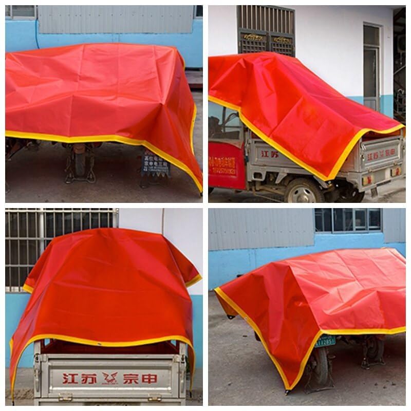 Image of Tarpaulin Sheet Waterproof Tirpal 160 GSM (9 x 12 Feet) Multipurpose Plastic Cover Tharpai for Truck, Home Roof, Rain (Orange /Yellow) (9X12 Orange TARPAULINE)