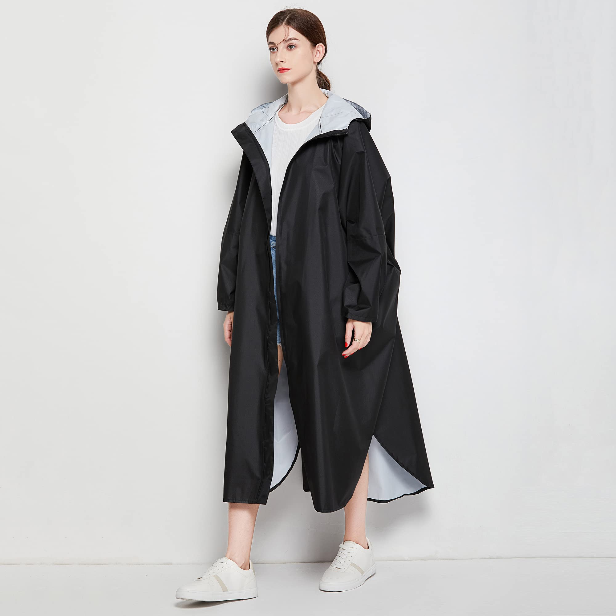 Manteau de Pluie Femme Poncho Velo Femme Homme Poncho Pluie Impermeable Femme Manches Longues Poche Avant Unisexe