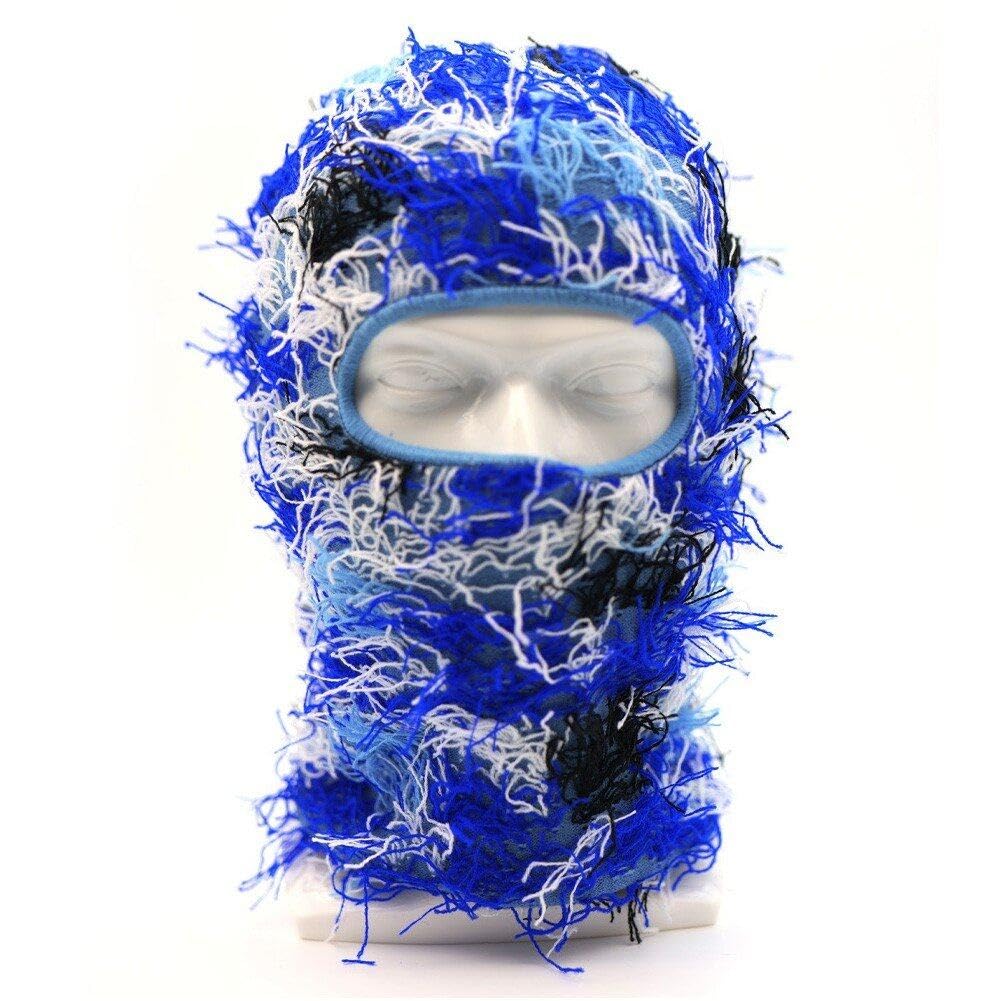Sanfly Distressed Knitted Full Face Ski Mask Balaclava Fleece Fuzzy Face Mask Balaclava Face Mask for Running Riding