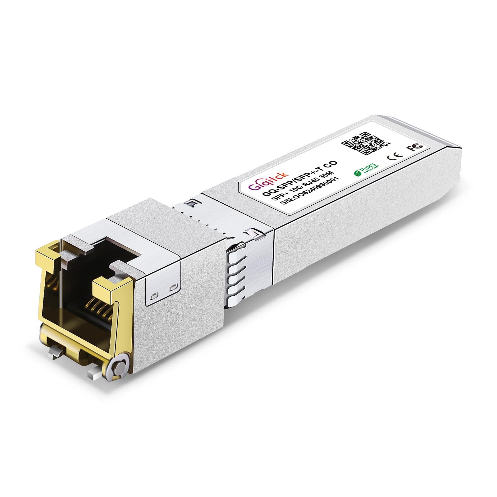 10GBASE-T SFP+ a RJ45 Transceiver, 1.25G/2.5G/5G/10G SFP+ to RJ45 Copper Módulo para Cisco SFP-10G-T-S, Ubiquiti UF-RJ45-10G, Netgear, D-Link, Supermicro, TP-Link, Linksys, hasta 30 Metros