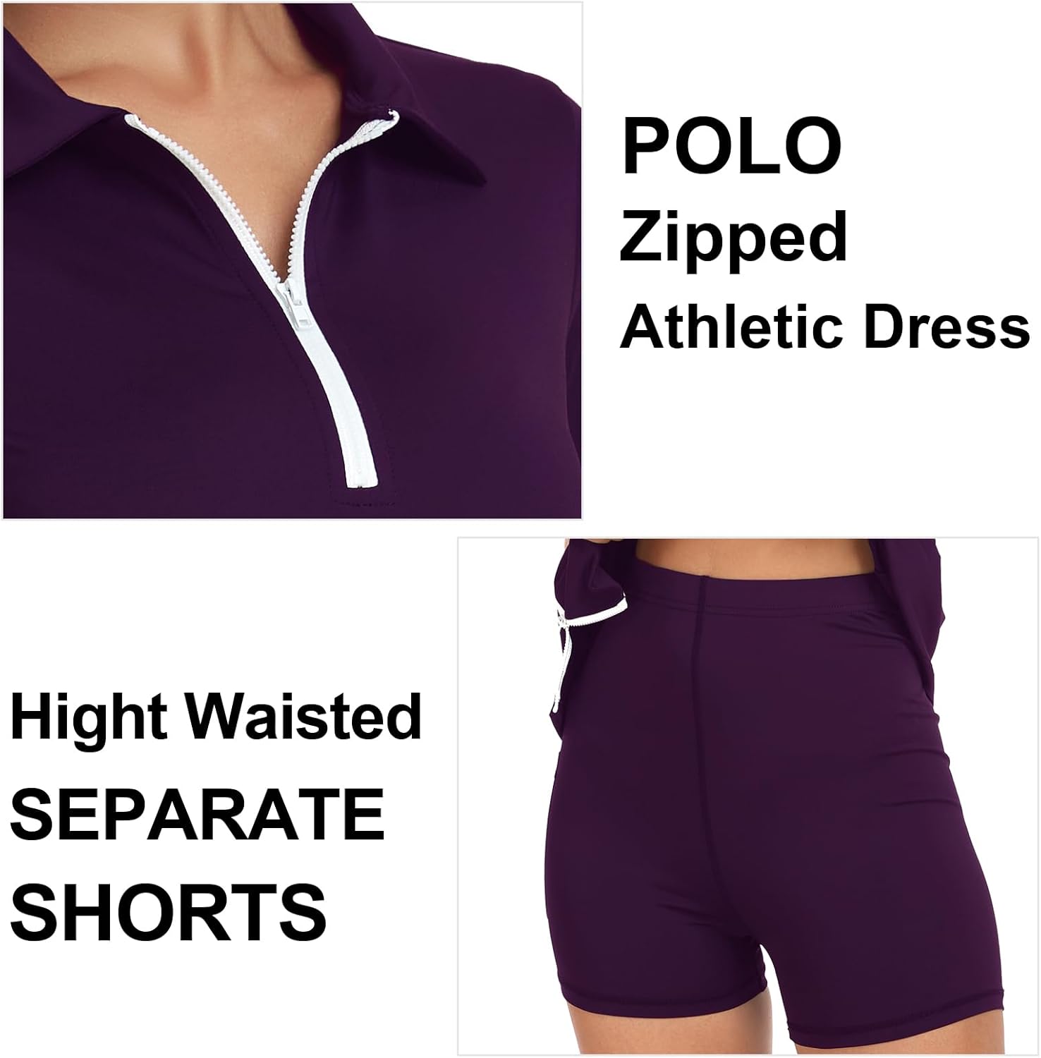 Womens Two Piece Tennis Golf Dress Active Athletic Exercise Sports Wear Dresses for Women with Pocket Separate Shorts - Image 4