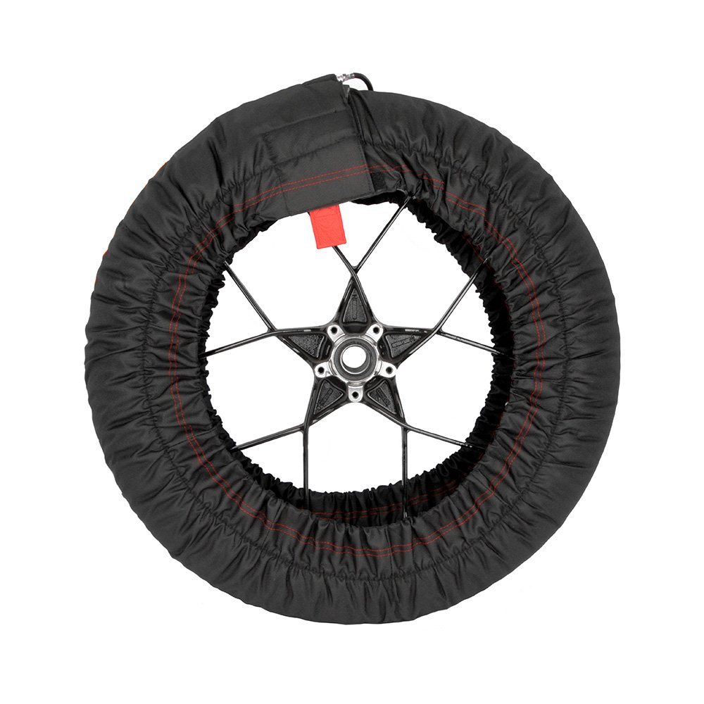 RACEFOXX Basic Reifenwärmer Tyre Warmers 80° C Heiztemperatur Superbike, 120/17 vorne und 180 bis 200/17 hinten Rennsport Heizdecken Motorrad