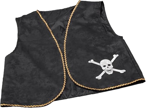 Bristol Novelty Black Distress Pirate Waistcoat, Adult Fancy Dress, One Size, Halloween