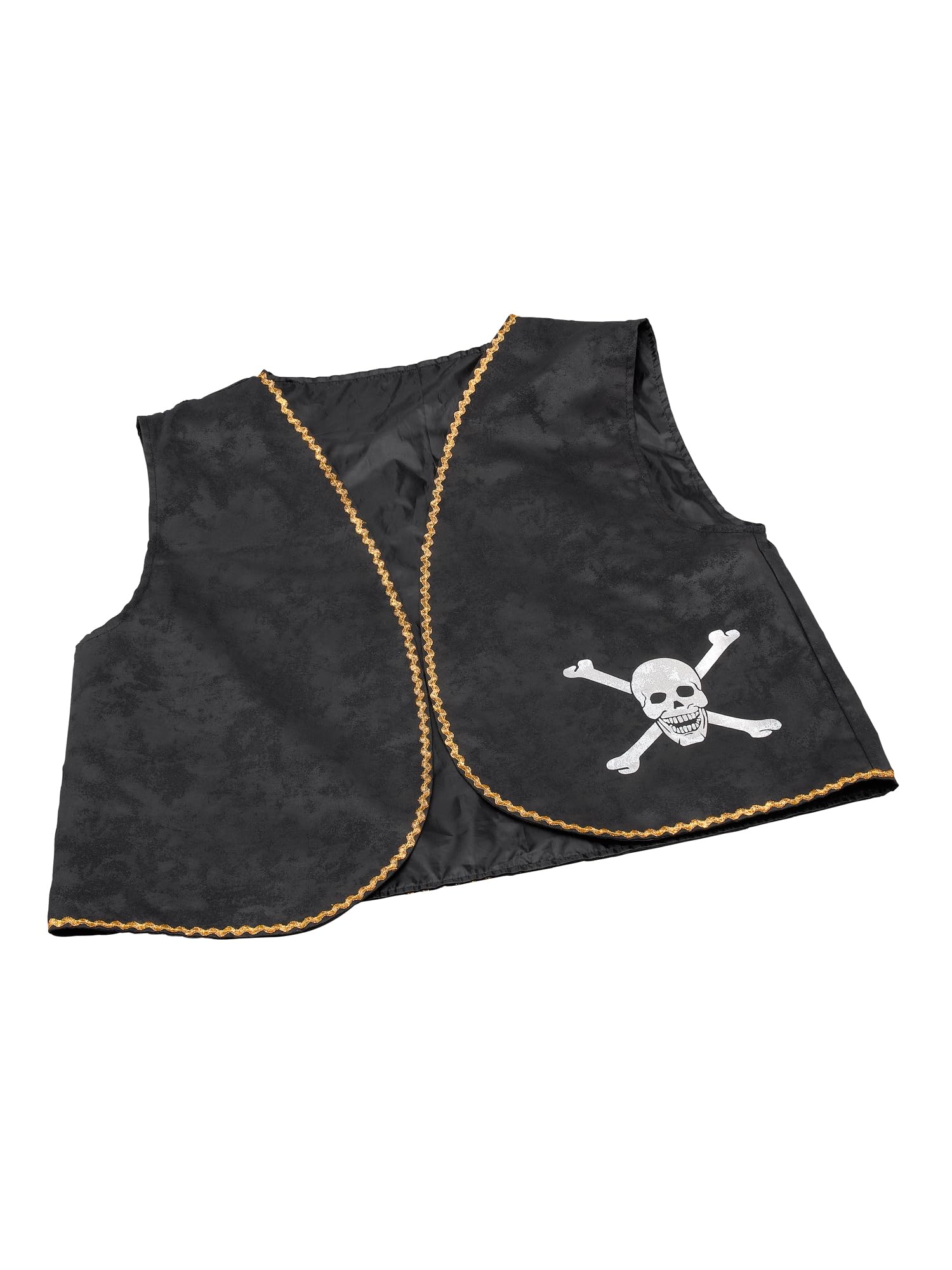 Bristol Novelty Black Distress Pirate Waistcoat, Adult Fancy Dress, One Size, Halloween