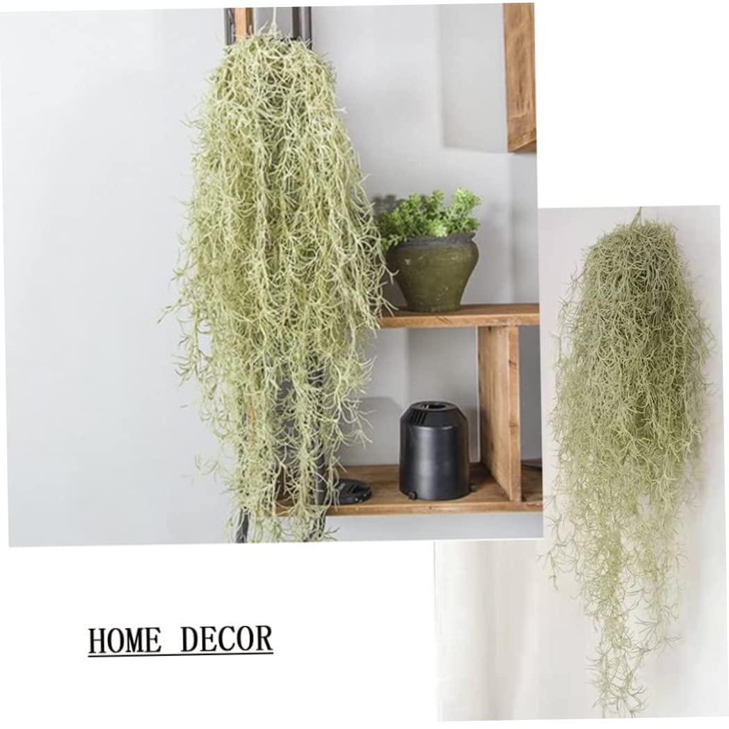 Musgo Artificial español de imitación Colgante, Musgo Verde 31, 5, Planta de Aire Que Parece Real para decoración del hogar al Aire Libre, Paquete de 1 Verde.