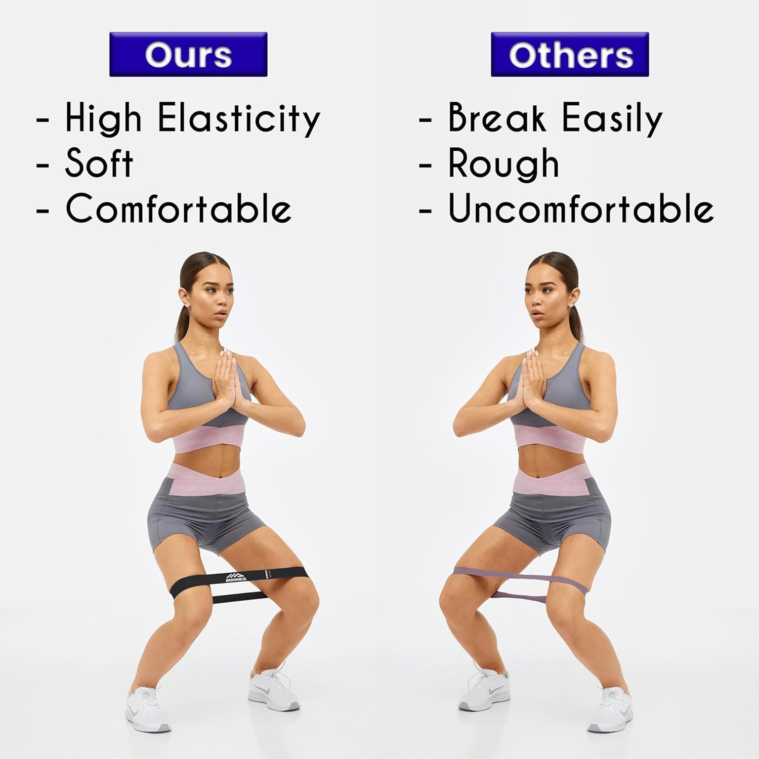 MAVIKS Exercise Bands Resistance Bands for Working Out Set of 5 Stretch Bands - Image 4
