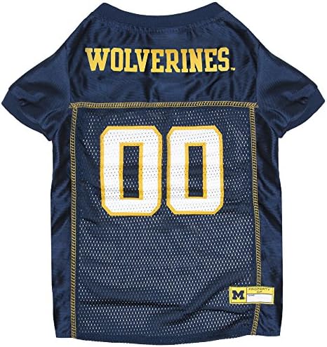 NCAA College Michigan Wolverines Mesh Jersey for DOGS & CATS, XXX-Large. Licensed Big Dog Jersey with your Favorite Football/Basketball College Team