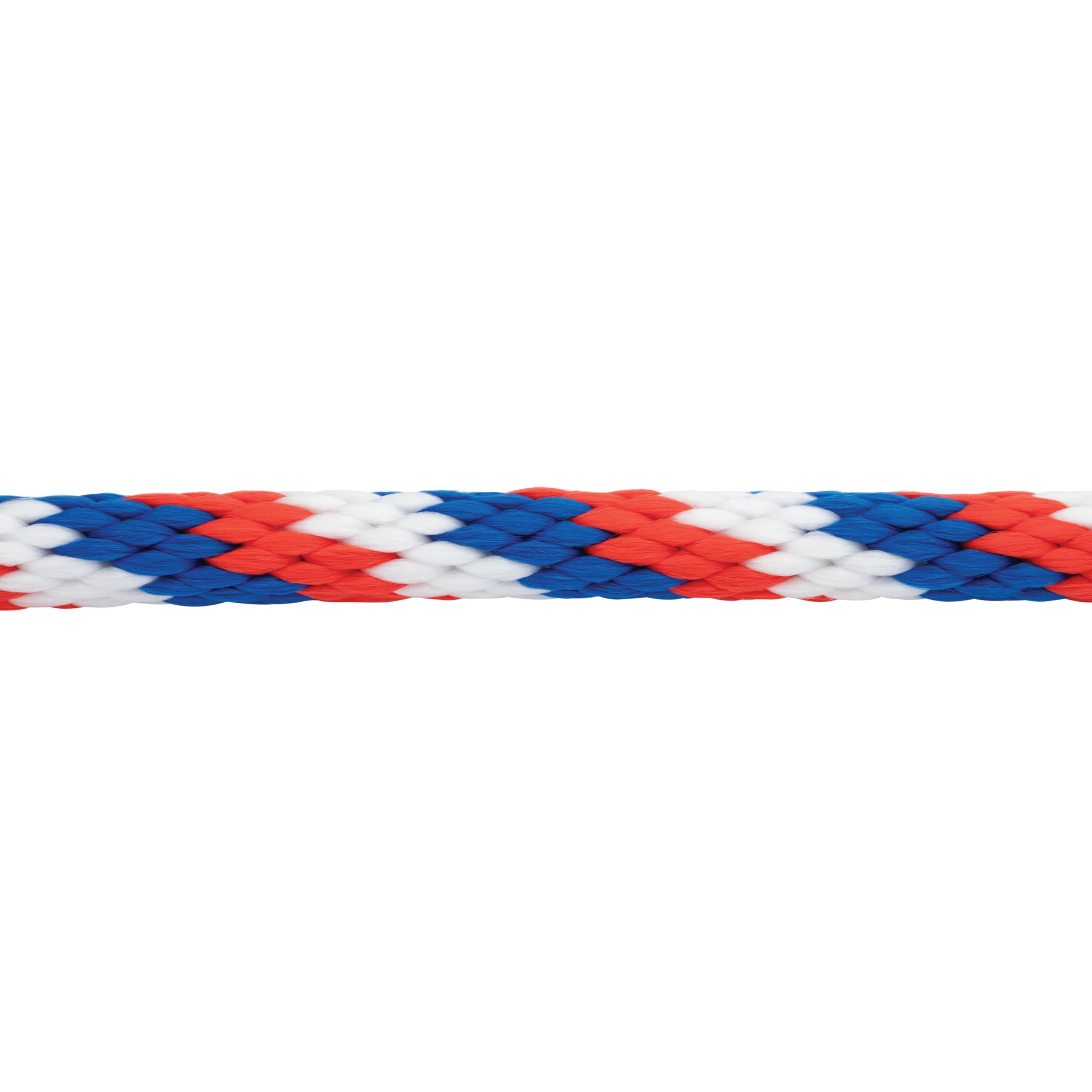 Weaver Leather Poly Lead Rope with a Solid Brass 225 Snap, 35-2100-W9, Blue/Red/White