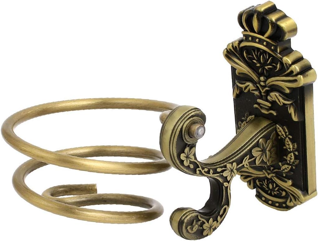 New Lon0167 Space Aluminium Antique European Style Spring-Type Hair Dryer Holder w Plug Hanging Hook(Space Aluminium Antike Europäische Art Frühlingstyp Haartrockner Halter mit hängenden Haken