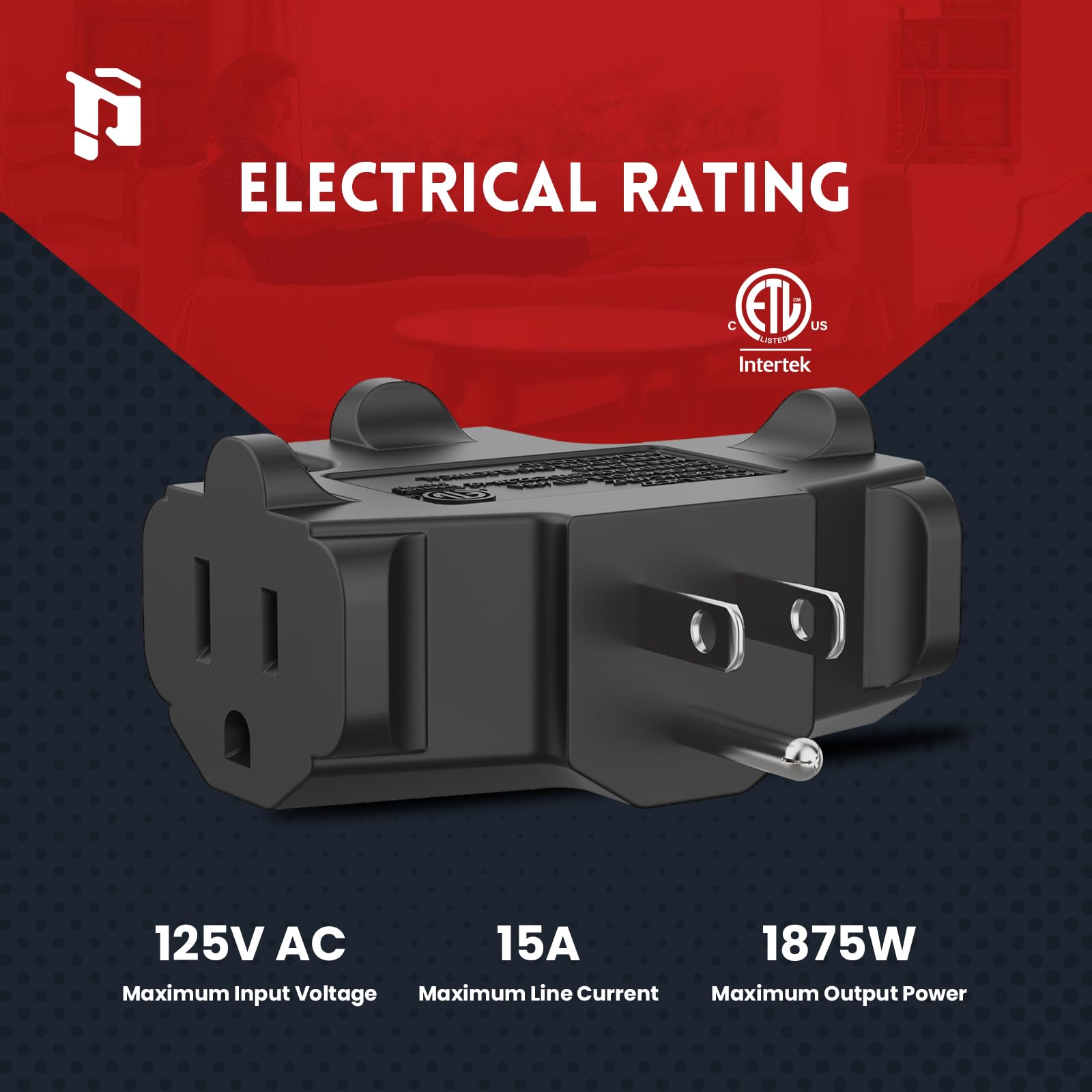 PLUGTUL 3-Way Plug Adapter - 3 Outlet Expander -2 PLUGTUL 3-Way Plug Adapter - 3 Outlet Expander -2