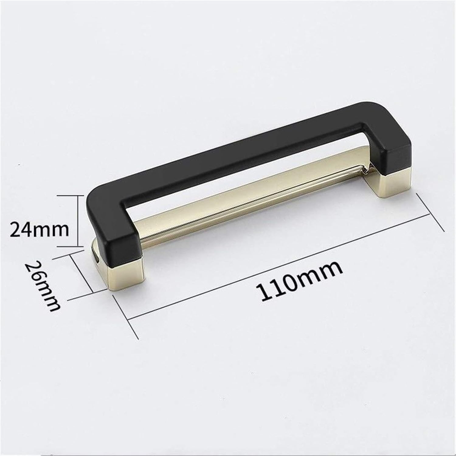 Cabinet Pulls Modern Wardrobe Kitchen Bathroom Drawer Pulls Cabinet Furniture Handles Hardware 110mm Overall Length Zinc Alloy(Color:Black)