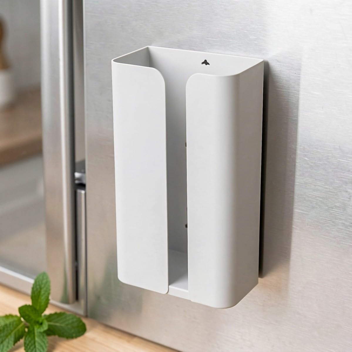 2 Pezzi Porta Fazzoletti Magnetico Bianco in Acciaio al Carbonio, senza