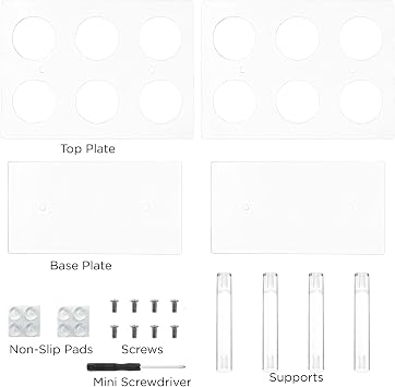 YOUEON 2 Pack Acrylic Ice Cream Cone Holder with 6 Holes, Clear Waffle Cone Holder Stand, Sushi Hand Roll Stand for Wedding, Birthday, Christmas, Thanksgiving, Party or Buffet