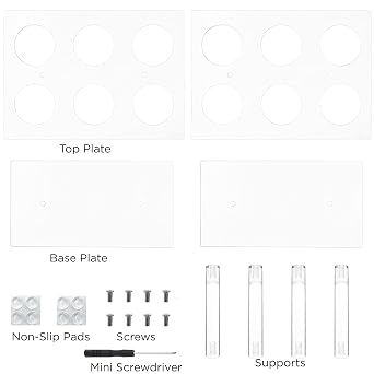 Youeon 2 Pack Acrylic Ice Cream Cone Holder with 6 Holes, Clear Waffle Cone Holder Stand, Sushi Hand Roll Stand for Party, Wedding, Bakery, Treat Table, Candy Buffet, Easy to Assemble